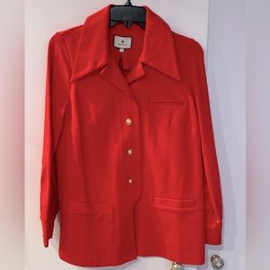NWT Tuckernuck Red Knit Jojo Blazer Jacket with Gold Trim S